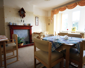 The dining room at Hollylodge EMI Residential Care Home, south Wales